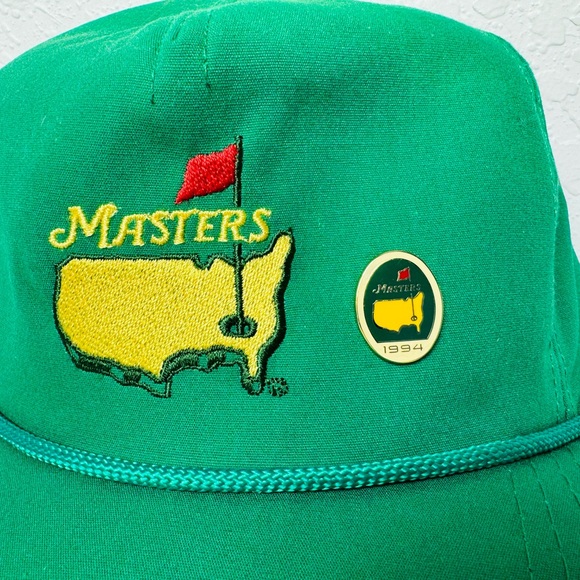 Vintage 1994 Masters Golf Pin And Hat Rare Clean Green Adjustable - Picture 4 of 12